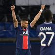 PSG's Kylian Mbappe celebrates after winning the UEFA Champions League quarter-final second leg clash against FC Bayern Munich on April 13, 2021