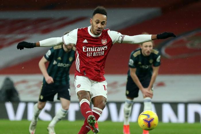 Hat-trick hero: Pierre-Emerick Aubameyang scored a hat-trick in Arsenal's 4-2 win over Leeds