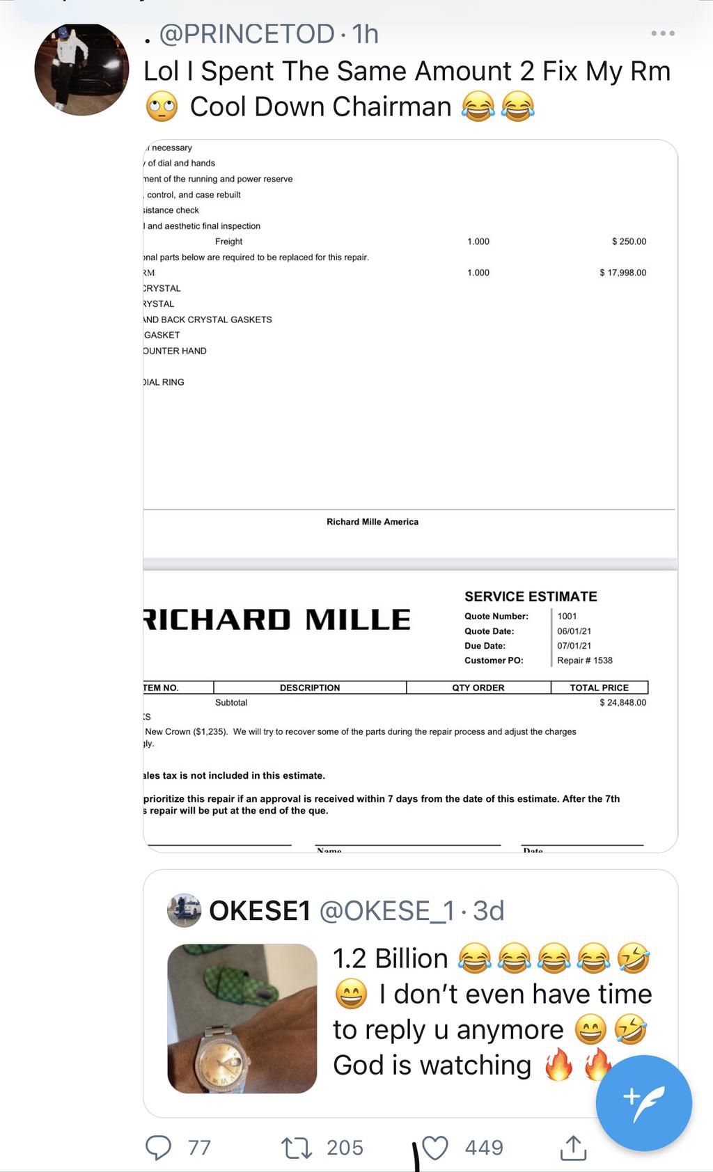 Rich kid Prince TOD and singer Okese1 clash over Rolex wrist watch