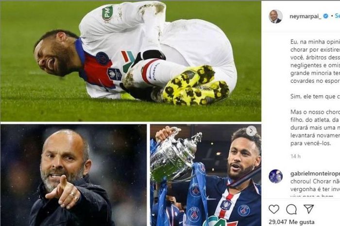 Neymar and coach of Caen