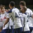 Teenage dream: Alfie Devine (left) scored on his debut as Tottenham's youngest ever player