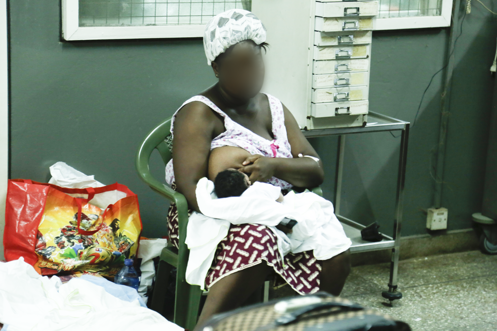 Women on the floor in hospital
