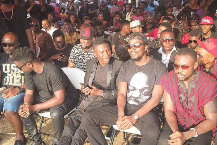 Sarkodie, Kwaw Kese and Yaa Pono at Stonebwoy's mum's funeral
