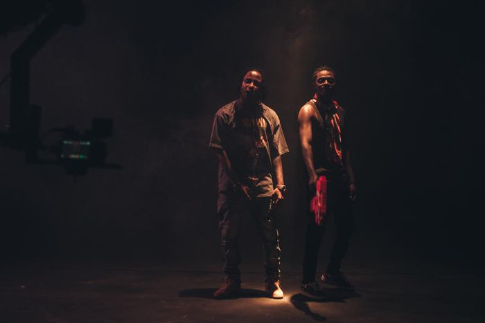 Deon Boakye and Kelvyn Boy in behind-the-scenes of Shame music video