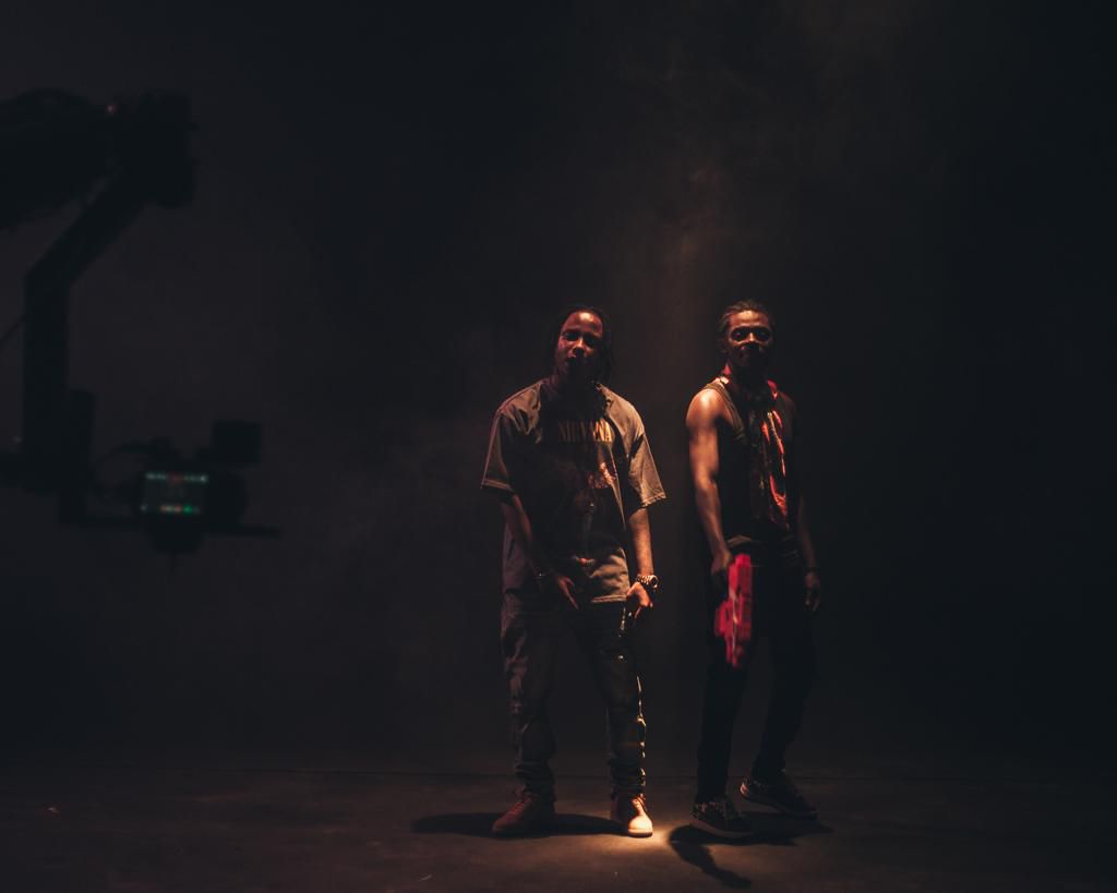 Deon Boakye and Kelvyn Boy in behind-the-scenes of Shame music video