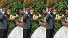 “Don’t let me regret this marriage ooo!” – Bride warns groom at wedding venue