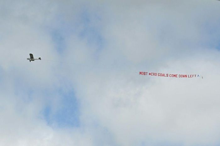 A light plane flies over England's training session on Saturday with a suggestion on Croatia tactics