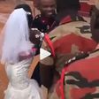 Couple sprayed with water from fire tender truck at Ghanaian fire service wedding