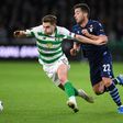 James Forrest (left)was on target in his first Celtic start for six months against Falkirk