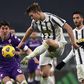 Fiorentina's Serbian forward Dusan Vlahovic (L) scored after three minutes against Juventus.