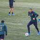 Italy's players including Leonardo Bonucci (C) train prior to the World Cup qualifier against Lithuania in Vilnius