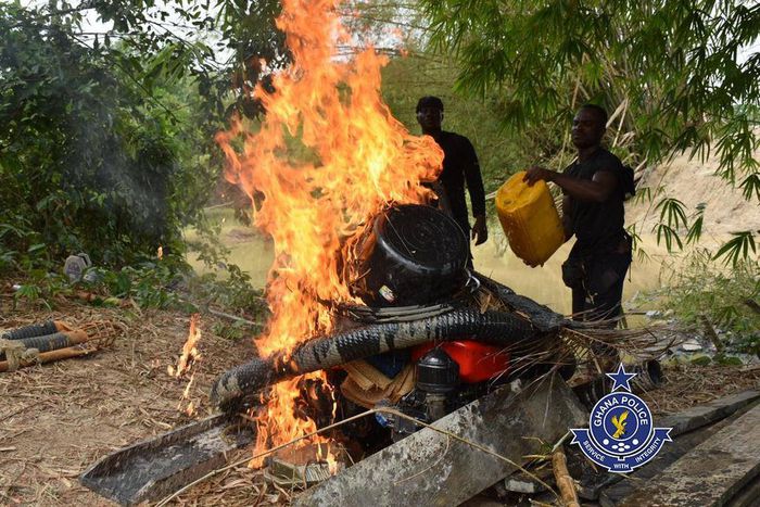 Police Operations Vanguard destroys 59 Changfang motors used for galamsey