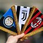 The crests of the three Italian teams among the 12 European Super League founders