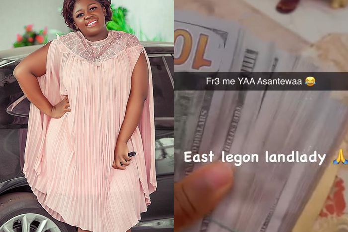 Tracey Boakye shows off stacks of dollars as she rents out her East Legon house