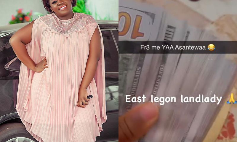 Tracey Boakye shows off stacks of dollars as she rents out her East Legon house