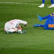 Lucas Vazquez (left) injured in Saturday's Clasico