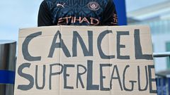 English fans were vocal in their opposition to a proposed European Super League