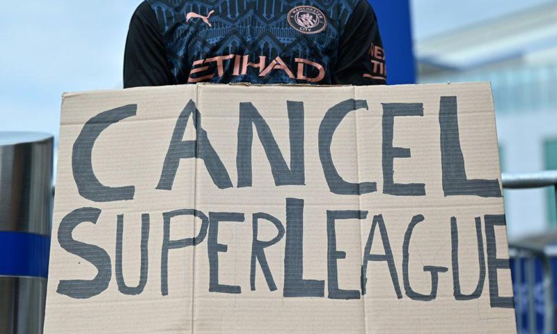 English fans were vocal in their opposition to a proposed European Super League