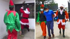 Police officers dress as Santa Claus and Elf to arrest drug trafficker in a dramatic style