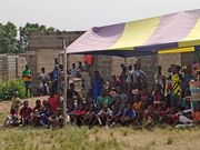 Tariq Lamptey donates boots, food items to kids in Nuaso