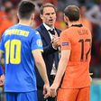 Netherlands' defender Daley Blind and coach Frank de Boer both worked with Christian Eriksen at Ajax