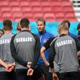 Dream big: Denmark coach Kasper Hjulmand talks to his squad at training on Friday