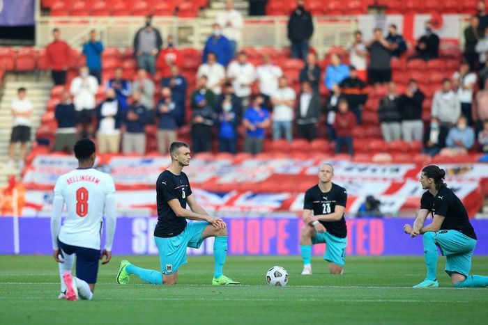Players taking the knee were booed ahead of England's friendly with Austria on Wednesday