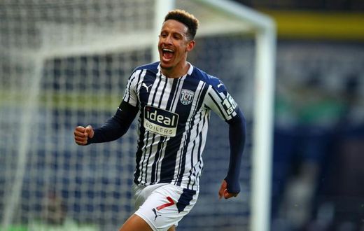 West Brom striker Callum Robinson celebrates scoring against Southampton