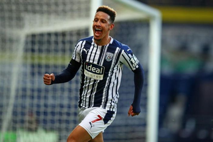 West Brom striker Callum Robinson celebrates scoring against Southampton