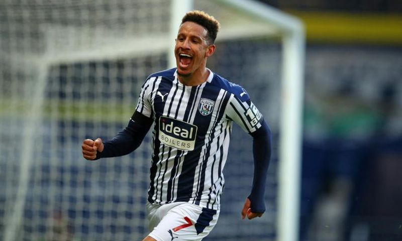 West Brom striker Callum Robinson celebrates scoring against Southampton