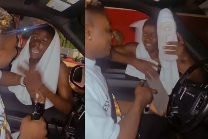 Rapper AMG Armani gifts fan his sneakers in traffic (VIDEO)