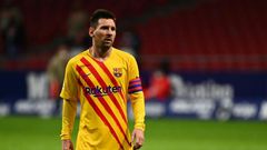 Lionel Messi at the end Barcelona's defeat by Atletico Madrid on Saturday