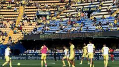Home again: Villarreal fans watch their team warm up