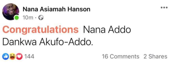 Bulldog congratulates Nana Addo
