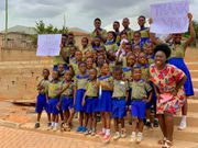 Madina Adutwumwaa Asare with her pupils