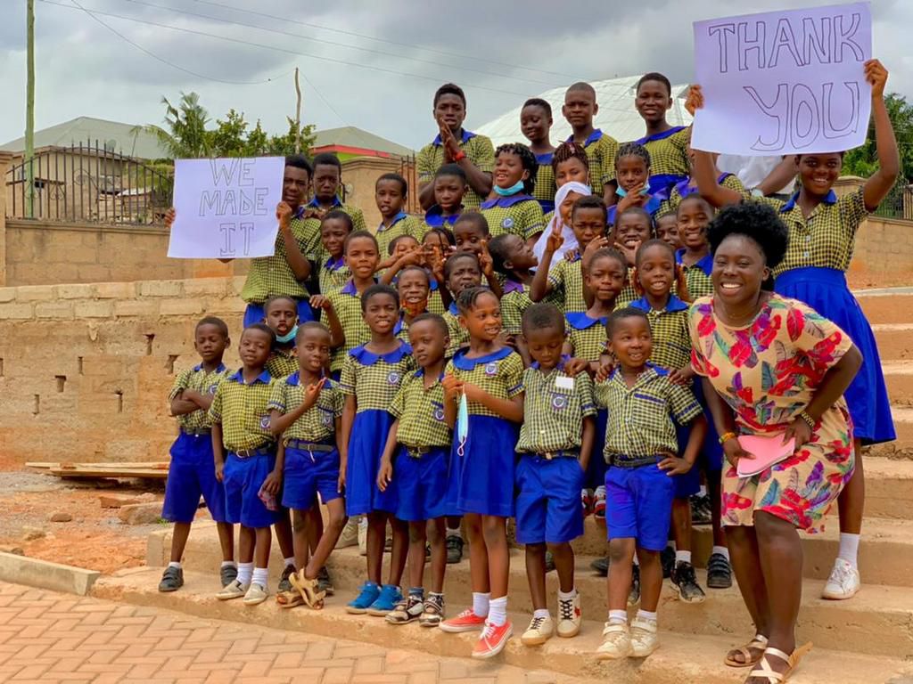 Madina Adutwumwaa Asare with her pupils