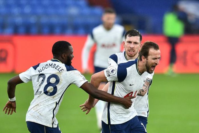 Harry Kane (right)opened the scoring for Tottenham at Crystal Palace