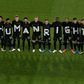 Germany's players with the wording "Human rights" on their T-shirts before Thursday's 3-0 win over Iceland in a 2022 World Cup qualifier in Duisburg