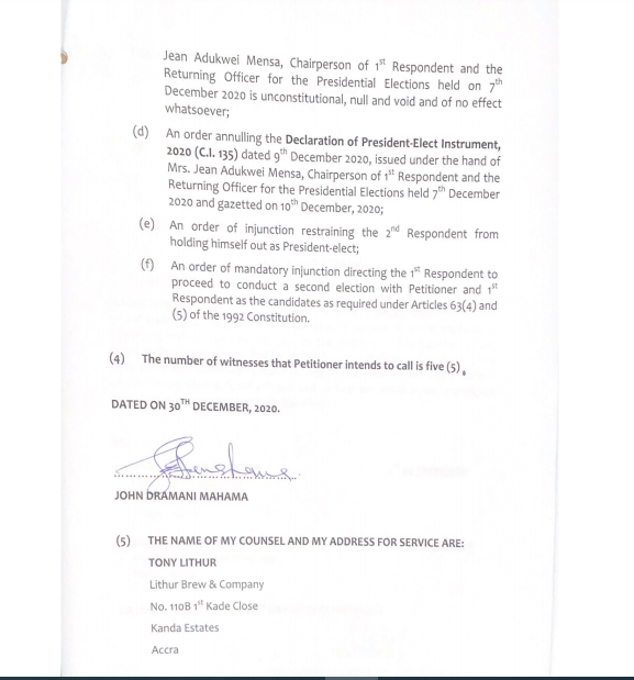 Mahama's petition 2