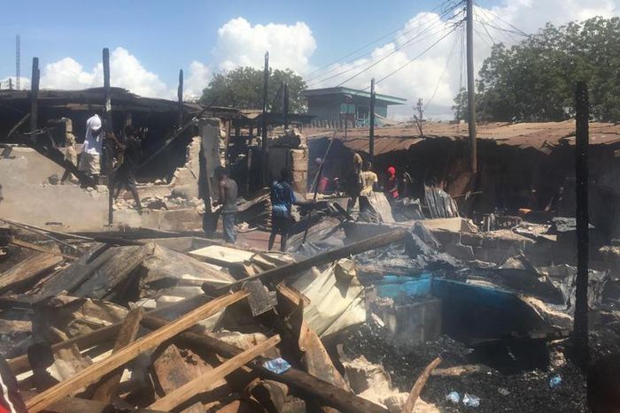 Timber Market razed by fire