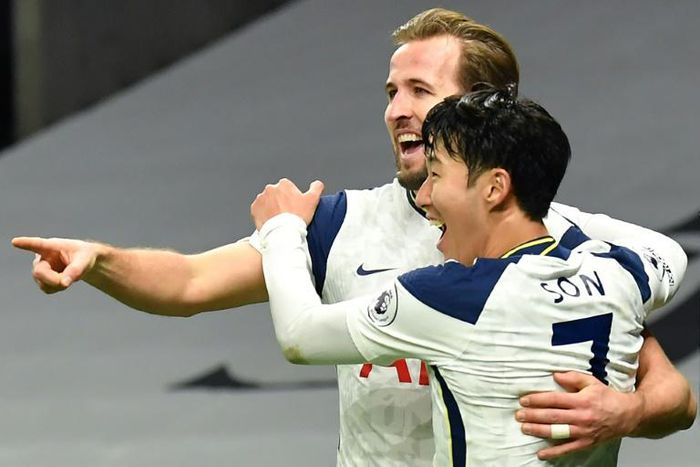 Deadly duo: Harry Kane (top) and Son Heung-min (right) have combined for 27 goals this season