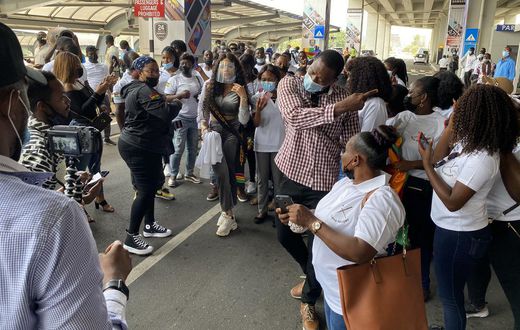 Nengi arrives in Ghana
