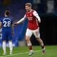 Arsenal midfielder Emile Smith Rowe celebrates scoring at Chelsea