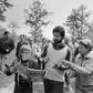 Bayern Munich striker Gerd Mueller signing autographs in 1975