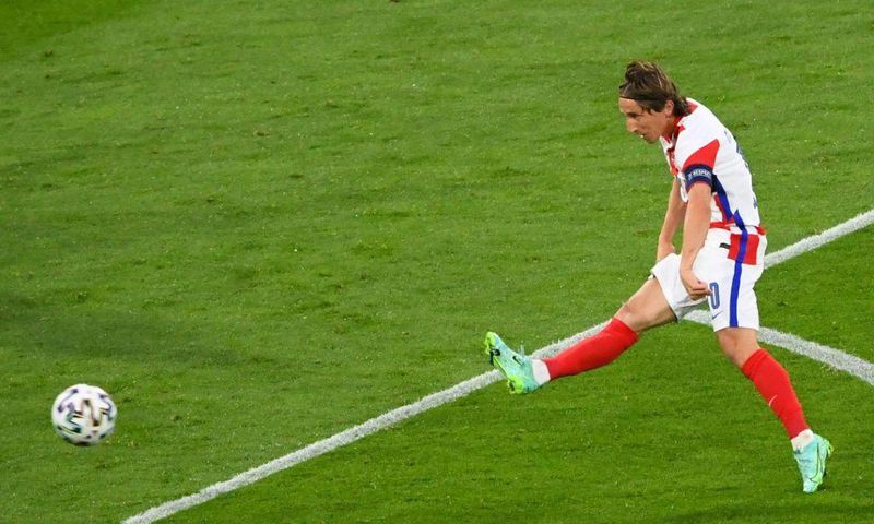 Captain marvel: Luka Modric led Croatia into the last 16 of Euro 2020 with a stunning goal in a 3-1 win over Scotland