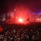 Despite a curfew, Lillefans massed in the Grand Place to celebrate the Ligue 1 title