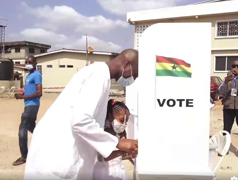 Muntaka Mubarak allows his underage daughter to cast his ballot (Video)