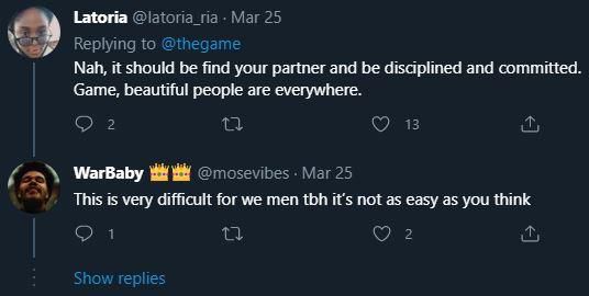 Replies to Game's tweet