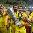 Villarreal celebrate their Europa League victory