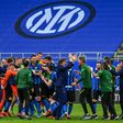 Inter Milan celebrate after beating Sampdoria in the San Siro.